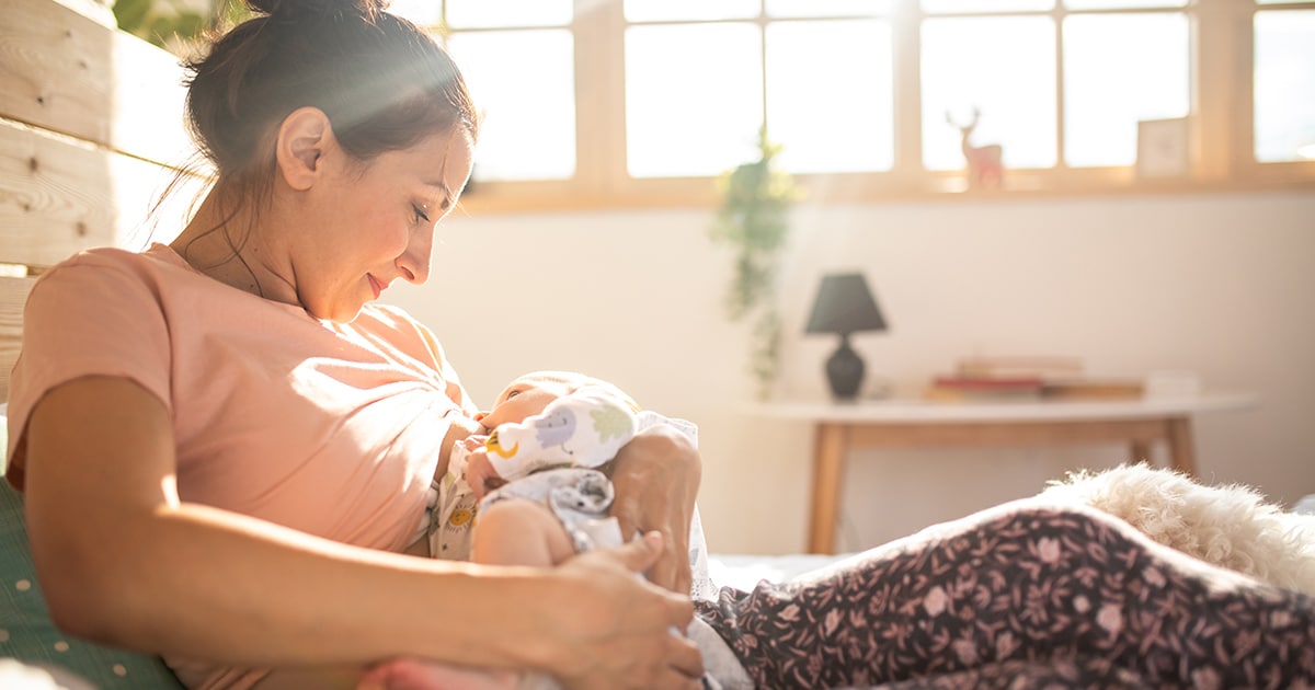 Breastfeeding mom and baby