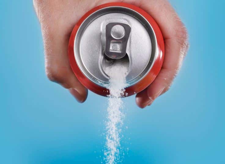 soda can and sugar